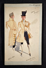 Original Fashion Drawing "1830 August" Coachman 19th Century Men's Clothing